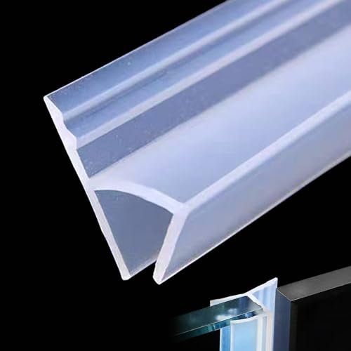 Soezy 3meters (120) Glass Shower Door Seal Strip Frameless Seal Shower Door Sealing Strips Silicone Rubber Window Seal to Stop Shower Leaks Flexible Weatherproof Seal for Bathroom (H-Type 12mm (1/2)