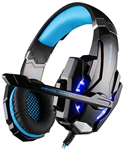 Rantoloys G9000 3,5 mm Gaming Headphone Over-Ear Game Headset mit Geräuschunterdrückung mit Mikrofon LED Lautstärkeregler für PS4 Laptop Tablet Handys PC