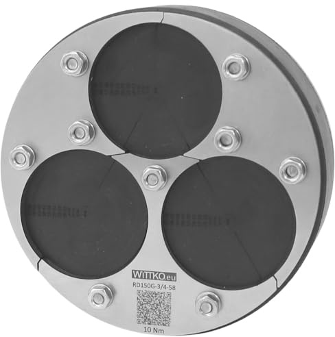 WITTKOWARE 150mm Mauerdurchführung (DN150 Ringraumdichtung), geteilt, für bis zu 3 Kabel oder Rohre 4-58mm