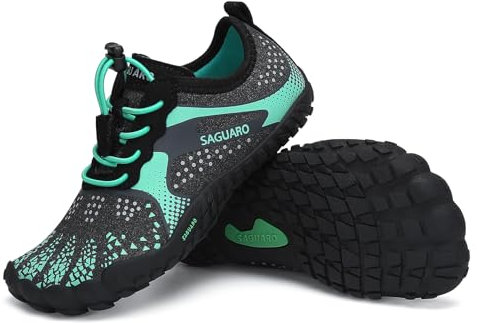 SAGUARO Chaussures Minimaliste Enfant Barefoot Shoes Garçons Chaussures Pieds Nus Filles Antidérapantes Barefoot Chaussure de Trail Aquatique Plage Randonnée pour Semelle Zero Drop Vert EU GR.32