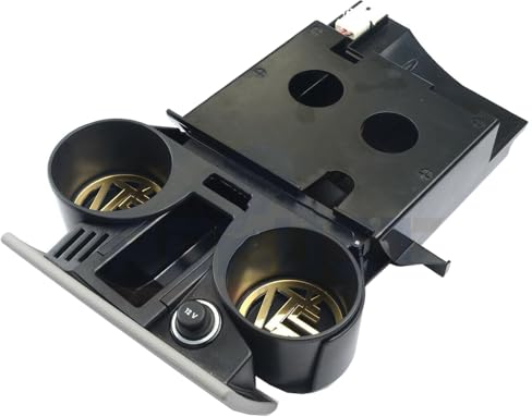 ROBUST Cup Holder Inserts Black Cup Holder Gold T5 Logo for Volkswagen Transporter T5 T5.1 2003-2015