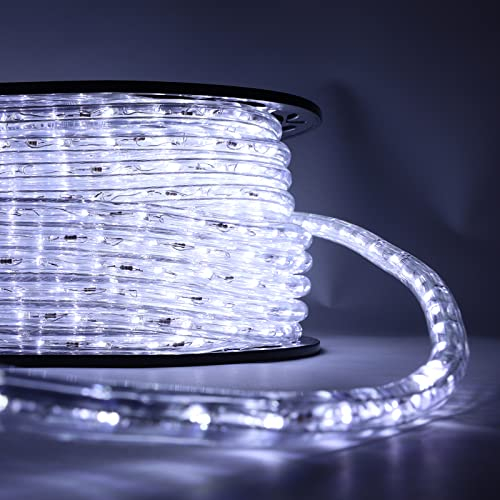 Luccika LED-Lichtschlauch, weiß, professionell, 50 Meter, zuschneidbar, mit Zubehör IP67, für den Innen- und Außenbereich