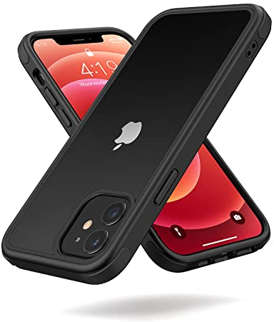 MobNano Ultra Hybrid Durchsichtig Hülle für iPhone 12 Mini Hülle Stoßfest Bumper Transparent Handyhülle Shockproof Fallschutz Silicone iPhone 12 Mini Case - Schwarz
