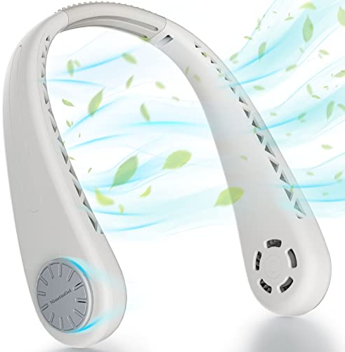NinetinGel Portable bladeless neck fan,for Indoor Outdoor Travelling,USB Rechargeable, Headphone Design,3 Speeds Operated Adjustable, Personal Fan for women