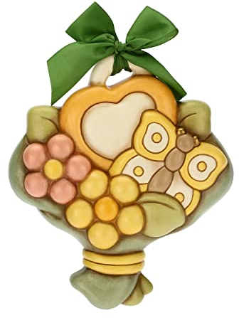 THUN - Formella con Mazzo di Fiori - Ceramica - Linea Cuor di Mamma - Living, Arredare la casa - 12,5x4x16 cm h