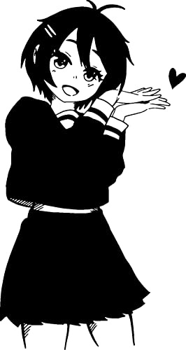Wandtattoo: 'Manga girl' – anime girl, manga //Farbe und Größe (Schwarz - 1130 mm x 600 mm)