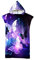 FANSU Surf Poncho Umziehhilfe Handtuch, Mikrofaser Badeponcho Strand Bademantel Badetuch für Erwachsene Herren und Damen Strandtuch Handtuch mit Kapuzen (lila Schmetterling,75x110cm)