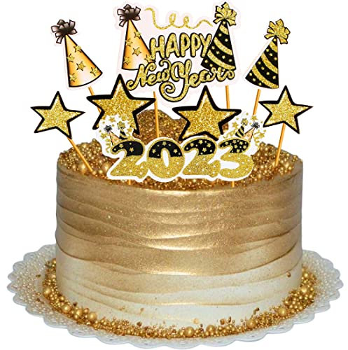 Happy New Year Cupcake-Topper Midnight Star Cupcake Picks