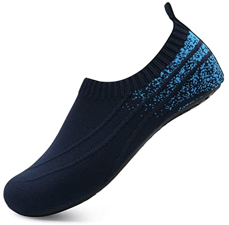 Barefoot Water Shoes Aqua Spotrs Socks Quick-Dry Beach Swim Snorkeling Surf Diving Pool Yoga Shoes for Mens Womens (Blue, 6/7UK)