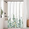 Uiiooazy Duschvorhang 120x200cm, Duschvorhang Anti Schimmel Grüne Blätter Eukalyptus Pflanzen Schmetterling Duschvorhänge Wasserdicht Polyester Stoff Waschbar Bad Vorhang mit 8 Haken für Badezimmer