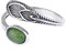 JadeAngel Federring, Vintage, 925er Sterlingsilber, grüne Jade, offen, verstellbare Ringe für Damen, Sterling Silber, Nephrit Jade