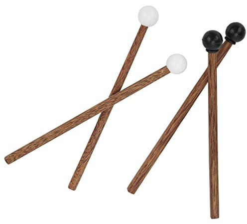 4-teiliger Stahlzungen-Trommelschlägel für Kinder, Gummi-Trommelstock, Schlaginstrumententeile, 16,5 Cm, Schlagzeug-Percussion-Zubehör, Weiche Gummischlägel, mit