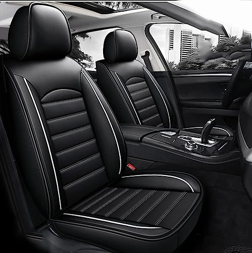 ZORQ Auto Leder Sitzbezügesets für Audi A1 A1 S-Line A1 Sportback Wasserdicht Verschleißfest Innenraum Schonbezüge sitzschoner Auto Accessories, Black and White