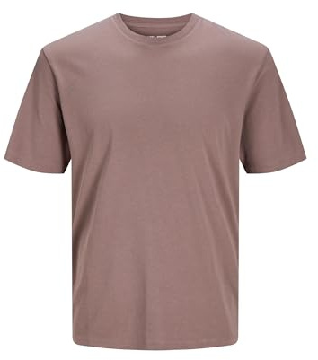JACK & JONES Male T-Shirt Plain Crew Neck T-Shirt, Twilight Mauve, XS