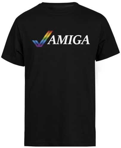 Amiga Illustrated Schwarzes T-Shirt Mit Kurzen Ärmeln Für Herren