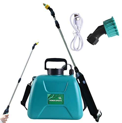 5L Electric Sprayer for Gardening, Battery Powered with 2 Adjustable Spray Nozzles, Backpack Garden Chemical/Weed Killer Sprayer