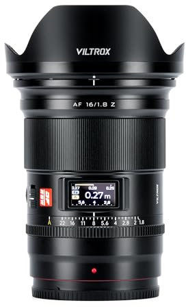 VILTROX AF 16mm f/1.8 Z Full Frame Lens, Auto Focus Lens Compatible with Nikon Z-Mount Mirrorless Cameras Z9 Z8 Z7II Z7 Z6II Z6 Z5 Zf Z50 Zfc Z30