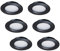 ANYPOWK Lot de 6 lumières LED 12 V pour camping-car, remorque, bateau, Blanc chaud 2800K, 300 lumens, 3 W, basse tension, mini lampe encastrée à intensité variable, noire