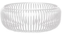 Blomus -LITO- Bowl | Obstschale aus hochwertigem Stahl | Dekoschale mit Streben in Weiß | Größe M | 9,5H Ø 25 cm