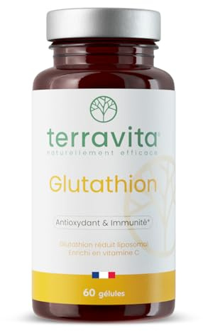 Glutathion Liposomal | Forme Réduite GSH avec Vit C | Active, Stable et Biodisponible | Antioxydant Puissant + Anti-âge + Immunité + Detox | 60 Gélules Vegan | Made in France | Terravita