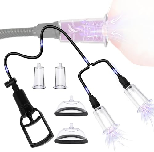 Bomba vaginal juguetes sexuales con 4 copas, chupete manual y succionador de clítoris para aumentar la sensibilidad y aumentar el placer sexual femeninoBomba vaginal, estimulador de pezones para juego