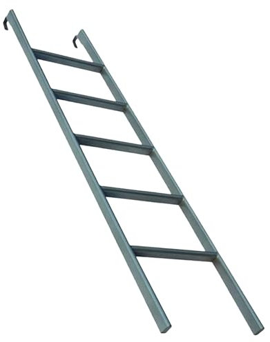 Scaletta per letto a castello in argento, 1,5 m, per dormitorio, casa, appartamento, soppalco, gradini per letto sopraelevato, con ganci, scaletta da pavimento per camper, design salvaspazio