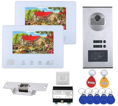 2 Appartamento Bus 2 Linea Videocitofono Sistema 7 Pollici Serratura Elettronica Casa