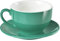 ionEgg Tasse à café en porcelaine avec soucoupe pour cappuccino, latte et thé - Cyan - 220 ml