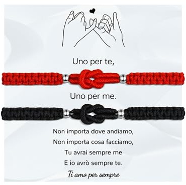 VGWON Regalo Coppia Bracciale Coppia, Regalo Amica, Regali Mamma Figlia | Bracciale Fidanzato e Fidanzata, 2 Bracciale Sorella