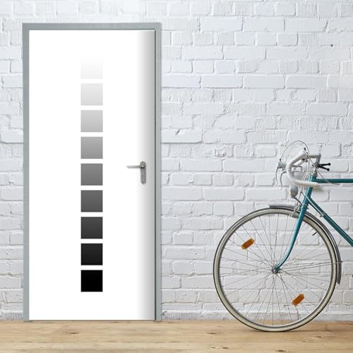 Stickers Porte Noir Blanc Sticker Porte Trompe l'oeil Géométrie Papier Peint Auto Adhésif, PVC Imperméable Poster Autocollants pour Salon Cuisine Chambre Salle de Bain 85 x 200 cm D1319