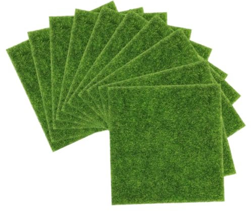Vaguelly 10stücke Kunstrasenmatte Dekorativer Rasen Simulation Grüner Kunstrasenmatten Garten-Kunstrasen- Bodenbelag- -grasrasen Gartendekor