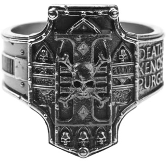 Starforged Warhammer 40K Creed of Ordo Xenos Deathwatch Silberring Zubehör Schmuck