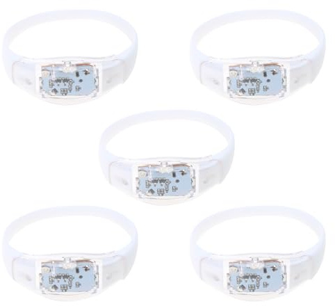 Pffiocix 5 x LED-Licht-Armbänder mit Klangsteuerung, Konzert, Sprachsteuerung, Leuchten, blinkend, Festival-Partyzubehör, Party-Dekorationen