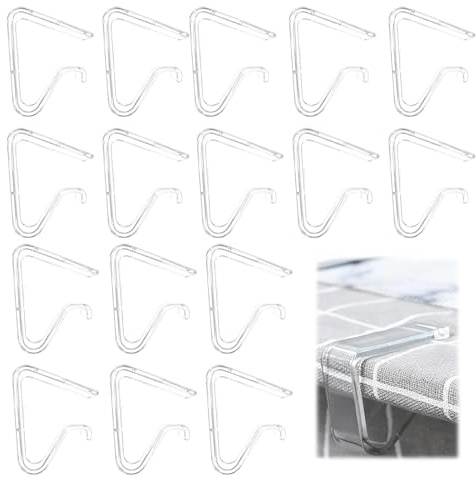 16 Pcs Tischdeckenklammern, Transparent Kunststoff Tischdecken Klammern