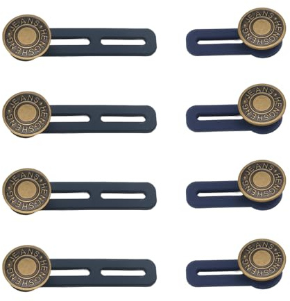 Cyberwork 8 Stück Hosenbundverlängerung ohne Nähen, Umstandshosen-Taillenverlängerung, Lockerer Hosenclip, Jeans-Verstellknopf, Geeignet für die Gürtelverbreiterung von Männern und Frauen