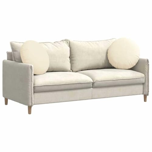 vidaXL Sitzkissen 2 STK. Cordstoff Creme Ø50 x 19 cm