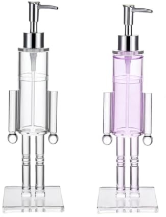 2 Stück Acryl Klar Nussknacker Seifenspender, Weihnachts-Seifenspender Mit Pumpe, Nachfüllbar Weihnachten Lotion Behälter, Für Weihnachten Küche Badezimmer Theken