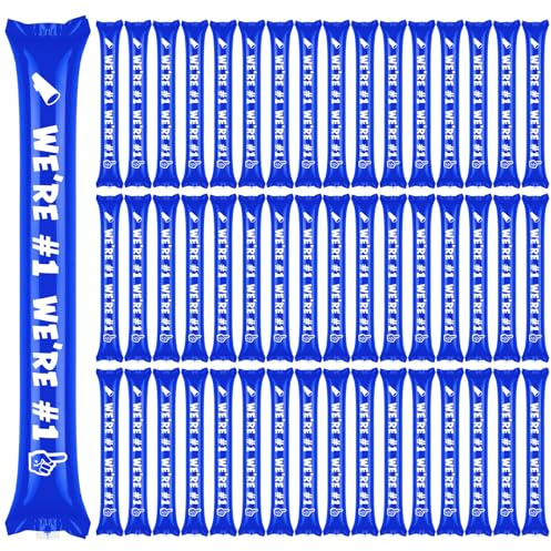 Rotatingpals Blue 48 Pcs We Are Number One Boom Sticks Thunder Sticks School Team Spirit Boom Stick Cheering Stick Noise Makers for Sports Events Celebrations Cheerleading Football Basketball