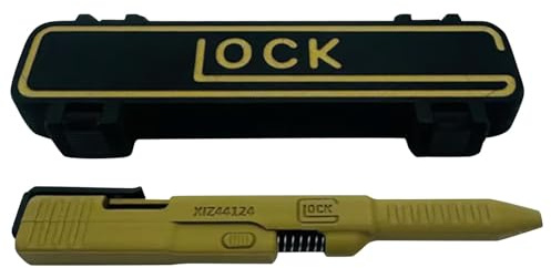 Aktischer Slide-Action Kugelschreiber im EDC-Design, 3D-gedruckter Schiebemechanismus Stift mit Nachfüllungen und Präsentationsbox, Einzigartiges Büro-Accessoire für Tactical Gear Fans (Grün)