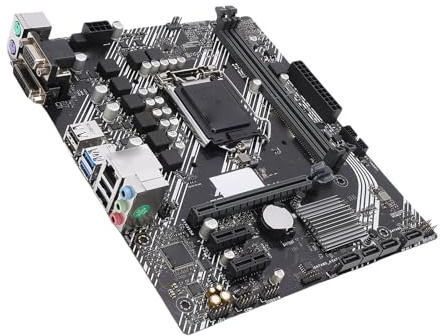 VBESTLIFE H410 Desktop-Computer-Motherboard, LGA 1200 PCIe 3.0 4 SATA 6 GBS Dual DDR4, für RTL8111H Gigabit-Ethernet-Karte, HDMI, M ATX-Motherboard