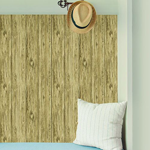 RoomMates RMK9088WP Tapete aus hellem Holz, zum Abziehen und Aufkleben