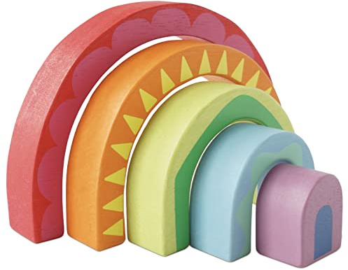 Le Toy Van Wooden Rainbow Tunnel Stacking Montessori Toy for Toddlers