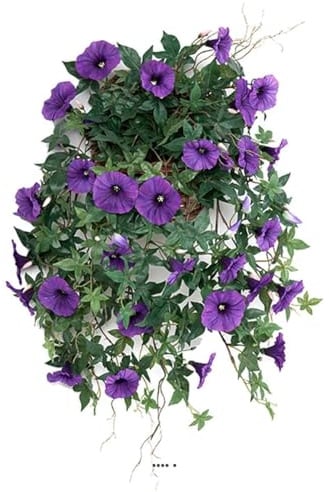 Artificielles.com - Ipomée liseron factice retombante en pot H60cm superbes fleurs Pourpre - couleur: Pourpre