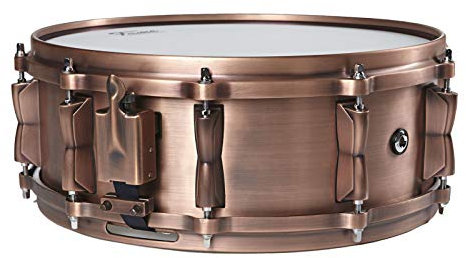 Fame FSC-50, 14x5 Copper Snare Drum, Professionelle Kupfer-Snare, Gussspannreifen, 1.2mm Kesselstärke, 10 Spannschrauben, Naturfarben, Satinierte Kessel-Hardware, Warm, Erdig, Bassreich
