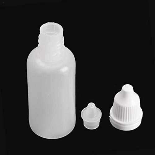 Foliner 10ML Tropfflaschen Kunststoff Liquid Flasche Für Augentropfen (Flasche + Tropfdeckel + Deckel)