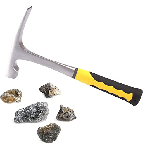 Snowtain Geologischer Backstein,Ziegelhammer,Geologische Hammer,Rock Plektrum,Geologischer Erkundungs Hammer mit Flaches Mund Geologie Tools Supplies,Geological Survey Hammer