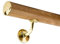 Handlauf Set Holz Eiche 45mm rund inkl. Messingkappe und 3 Halter (220 cm)