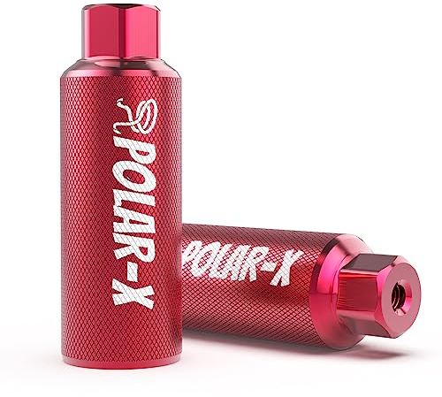 Volo Polar-X Paire de Pegs de vélo BMX 1,9 cm 1 paire d'essieux solides arrière avant repose-pieds Street Stunt en alliage d'aluminium antidérapant léger pour vélo enfant (rouge)