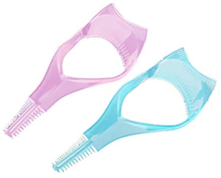 U/K PULABO 3in1 Mascara Shield Guard Wimpernbürste Lockenwickler Guide Applikator Kamm Make-up-Tool Zufällige Farbe Kostengünstig und Praktisch langlebig