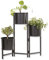 Sesua Metall Blumenständer faltbar mit 3 Pflanztöpfen schwarz Blumentreppe Blumentopf
